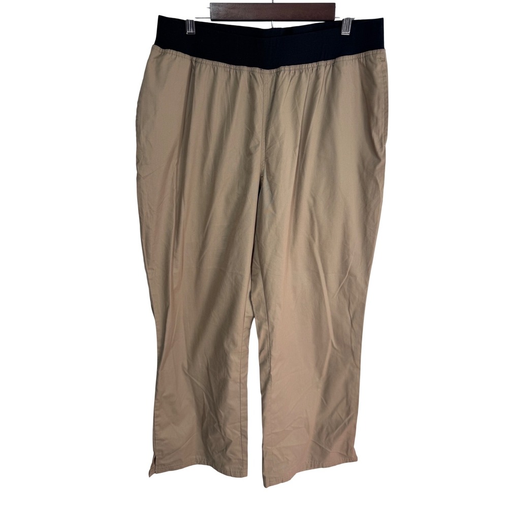 Butter-Soft XL Tan Scrub Pants‎ Women's Elastic Waist Comfort Medical